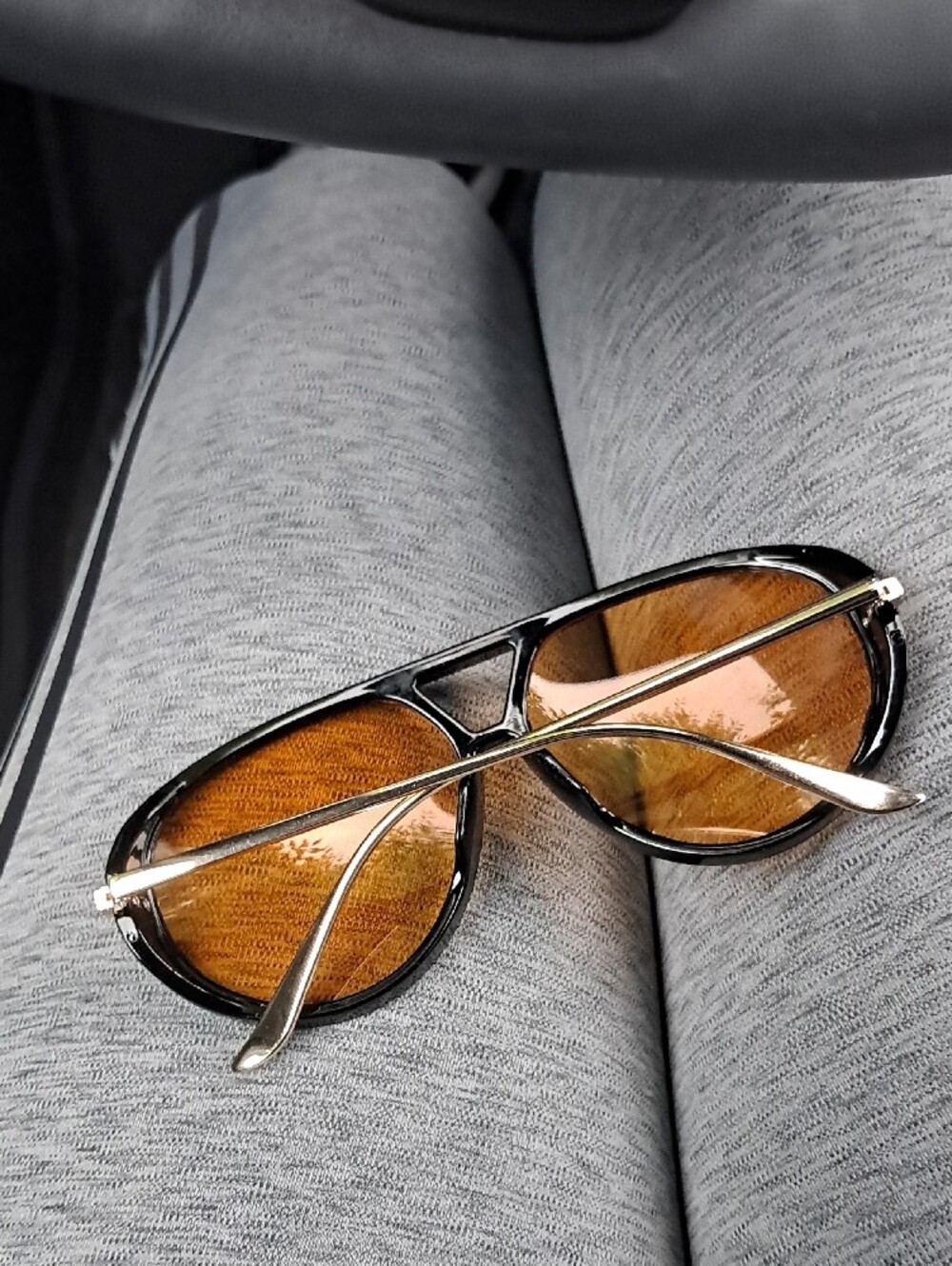 Vintage Aviator Sunglasses with Amber Lenses - Picture 2 of 3